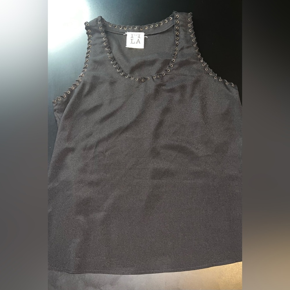 PPLA Black Laced Sleeveless Tank Size Medium EUC